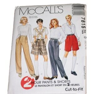 VTG 1995 McCalls Easy Sewing 2hr Pattern #7815 Pants Shorts Sz 12-16 UNCUT